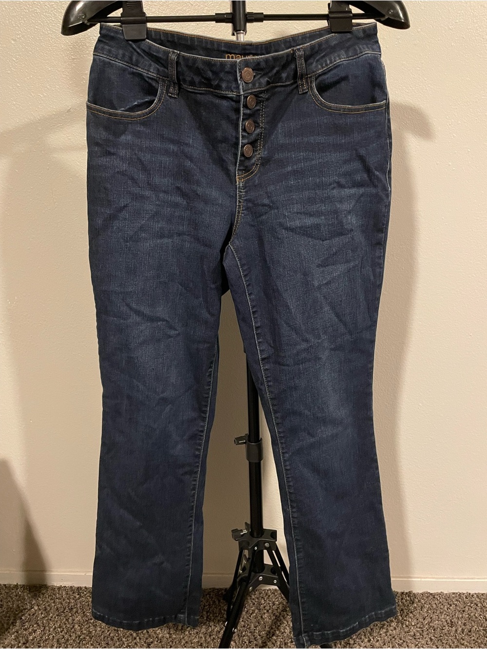 Flare Jeans with Button Line